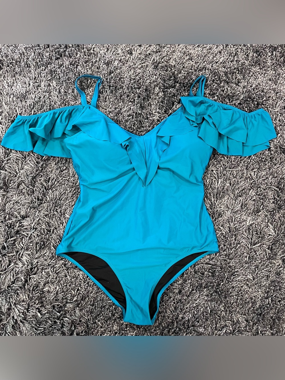 🌺NICOLE MILLER COLD SHOULDER TEAL ONE PIECE SWIMSUIT SIZE XL🌺